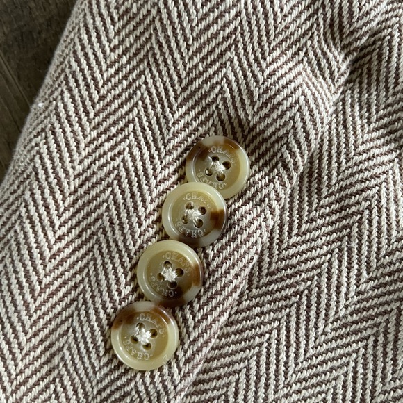 Chaps Taupe Herringbone Blazer Women’s Size 6 Classic Tailored Jacket - Picture 3 of 3